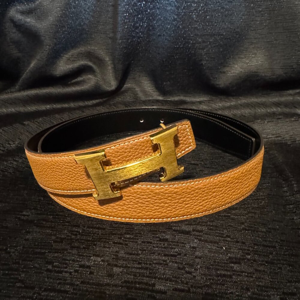 HERMES H Belt Buckle & Reversible Leather Belt - Picture 3 of 8